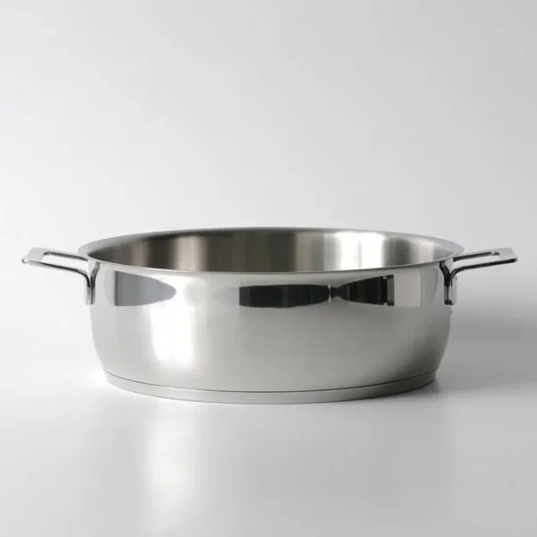 Pot & Pans casseruola a due manici in acciaio inox 18/10. Fondo in acciaio magnetico. Cm 28