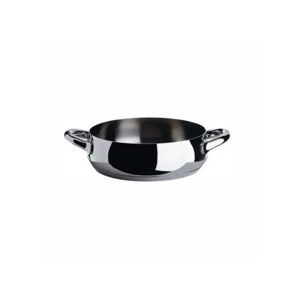 Mami casseruola a due manici in acciaio inox 18/10 lucido. Fondo in acciaio magnetico adatto anche alla cottura a induzione cm 13 x h cm 9,3