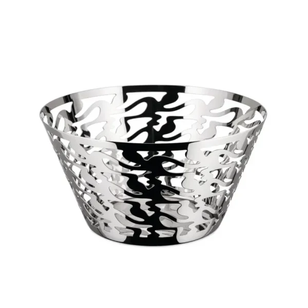 Fruttiera traforata Ethno di Stefano Giovannoni in acciaio inox 18/10 cm 23 x h cm 12,2