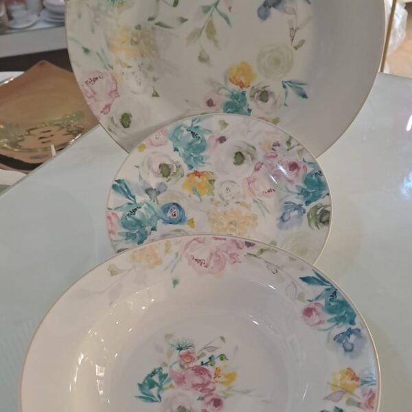 Brandani Servizio Piatti Porcellana New Bone China 18 Pz Paradise