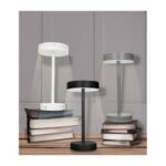 LAMPADA LED TOUCH FRISBEE NERO OPACO METAL - immagine 2